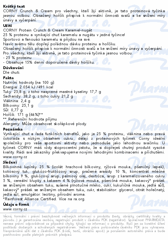 CORNY PROTEIN Crunch&Cream Karamel-nugát 35g