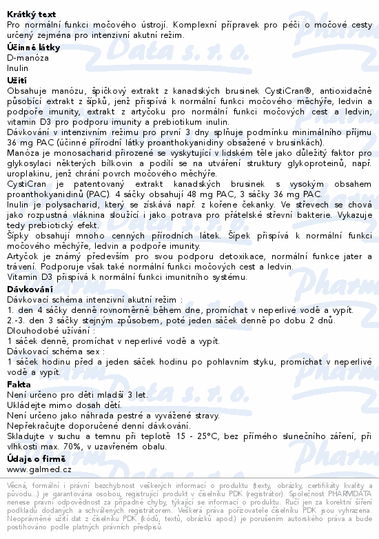 Cranbefit manóza+ AKUT 12x4.1g Galmed